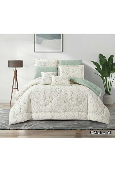miral Nefren 100% Cotton Summer Reversible Bedspread Set 8 Pieces Luxury and ...