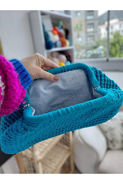 YAVRUFİL CLUTCH ÇANTA MAVİ