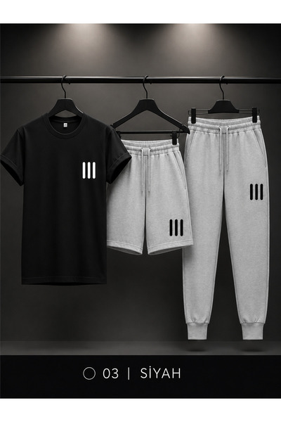 Gutsy T-Shirt Shorts Tracksuit Thin Summer Oversize 3 Line Printed Women's / ...