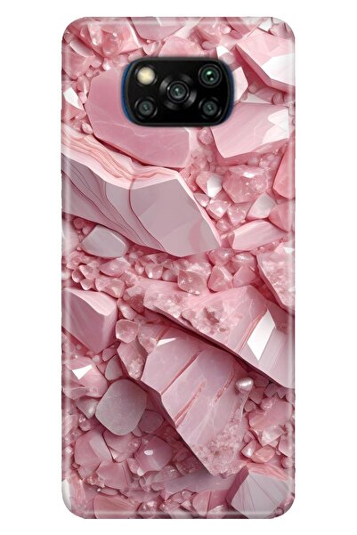 Cekuonline Poco X3 NFC - X3 Pro Kılıf Pembe Elmas Temalı Desenli Darbe Emici ...