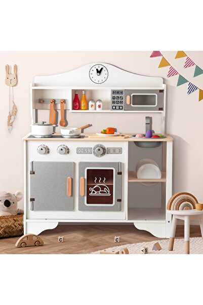 Farah Marah Toyes Wooden Integrated Children's Kitchen with a Stunning Modern...