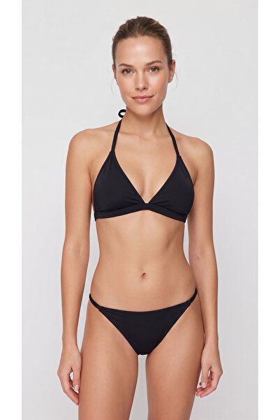 salisman Maitai Kadın Siyah Bikini Takımı - Dolgusuz(Pedli) Üçgen Bikini Seti