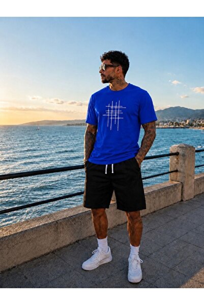FAEL LİFE SET UNISEX CU TRICOU ȘI PANTALONI SCURTĂ CU TĂIȘ LARG ȘI IMPRIMEU C...