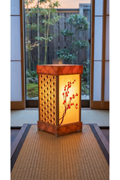 BKShape Kiri Sakura Japon Tarzı Masa Lambası – El Yapımı Dekoratif Gece Lambası