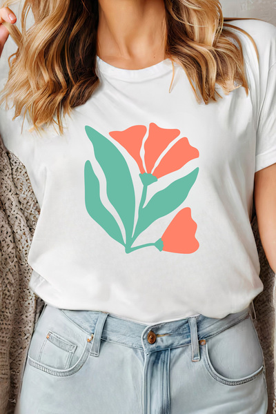 Sarah's Boutique Women's T-shirt – 100% cotton – Abstract Floral
