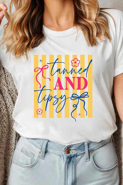 Sarah's Boutique Women's T-shirt – 100% cotton – Tanned Stripes
