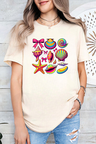 Sarah's Boutique Women's T-shirt – 100% cotton – Neon Shells