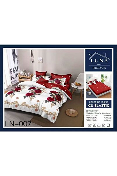 Pucioasa Finet type Duvet Cover Set 6 pieces, Floral Print, double bed, 2 people