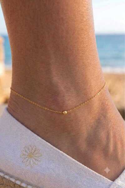 Papatya Silver 925 Ayar Gümüş Minimal Top Zincir Halhal.rose.gold.rodaj Renk ...