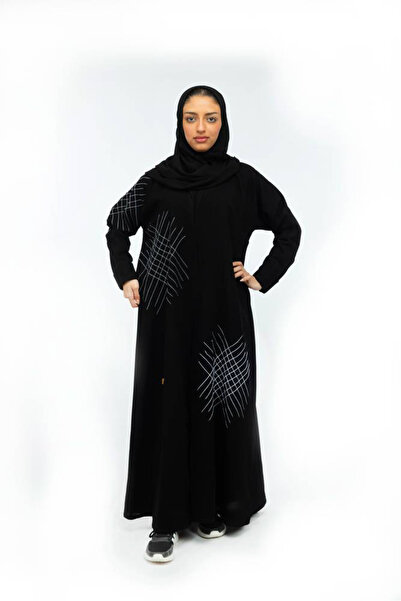 Stylish Fashion عباية من ستايلش فاشن لنن خليجي لف مطرزة