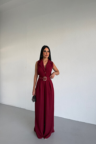 LİLA İSTANBUL Double Collar Button Detail Jumpsuit