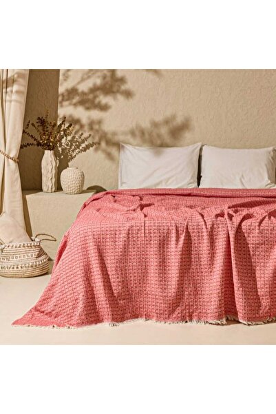 Evidea Soft Milva Çift Kişilik Çok Amaçlı Örtü - Kırmızı - 200x230 cm