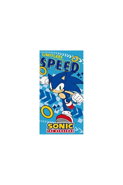 OEM Children's Beach Towel, Cotton, Sonic Pattern, Blue, Absorbent and Lightw...