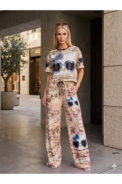 DENİKK Trend Special Stone Print Embroidered Tracksuit Set3