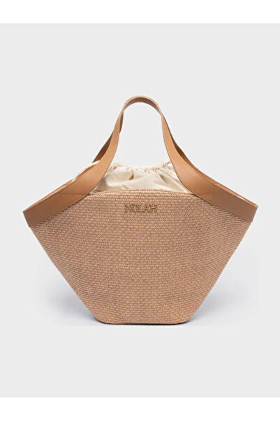 Nolah Γυναικεία Ψάθινη Τσάντα Θαλάσσης Alessa Beige Brown