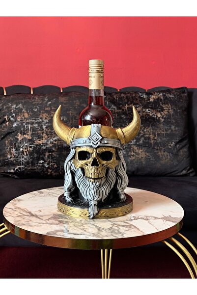 3dlink Suport pentru sticle de vin craniu viking cu coarne – decorațiune premium