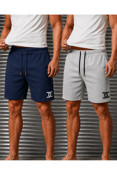 De Carte Dc Printed 2-Pack Relaxed Summer Comfortable Fit Casual Shorts & Ber...