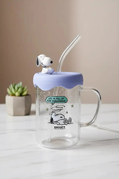 Miniso Snoopy licensed vintage collection borosilicate glass mug with silicon...