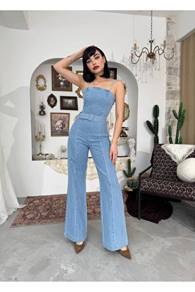 Karteks Açık Renk Denim Tulum