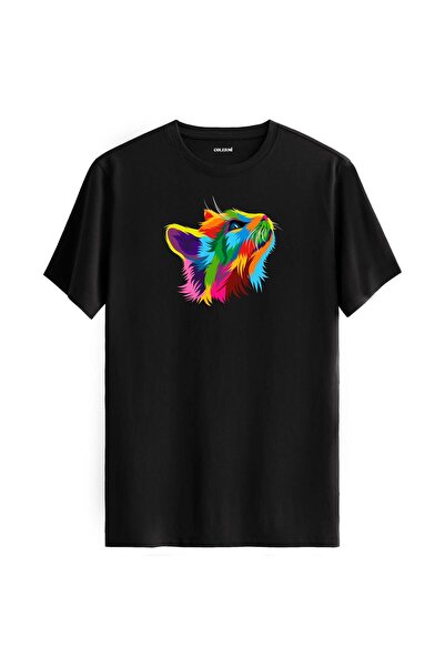 Colermi Colorful Pixie Cat Printed T-Shirt