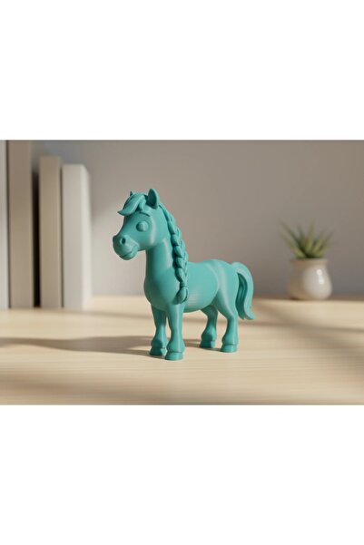 OEM Figurină Cal cu Coamă Împletită, Imprimată 3D, Jucărie și Decor