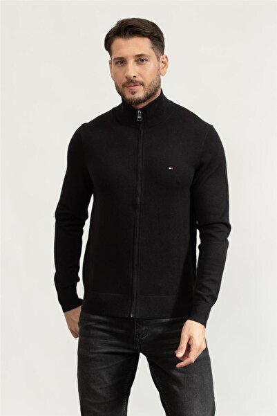 Tommy Hilfiger Pima Org Ctn Cashmere Zip Thru Erkek Hırka Siyah