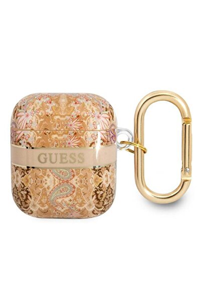 Guess Θήκη TPU με λουράκι Paisley για Apple AirPods 1 Χρυσό