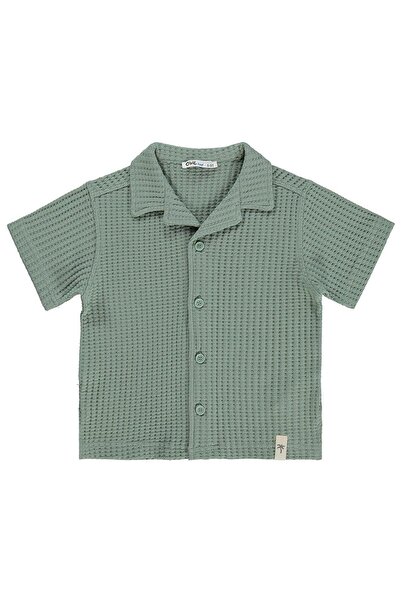 Civil Boys Basic Waffle Shirt for 2-5 Years - Green