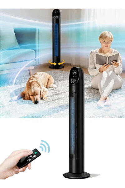 TAPIT Tower Fan with Remote Oscillation Bladeless Standing Fan Pedestal Floor...