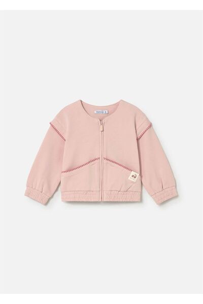 MAYORAL Baby Girl Zippered Sweatshirt Powder 1491