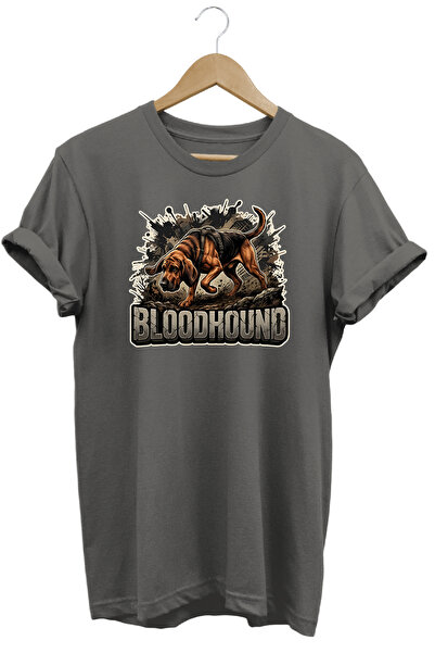 WİDİ Unisex Blood Hound Printed T-Shirt - Hunter Dogs Series Crew Neck Cotton...