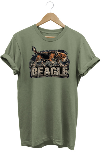WİDİ Unisex Basset Hound Printed T-Shirt - Hunter Dogs Series Crew Neck Cotto...