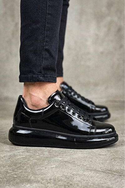 Zerenyus Zrc295 High Quality Air Thick Sole Men's Sneaker Black Patent Leather