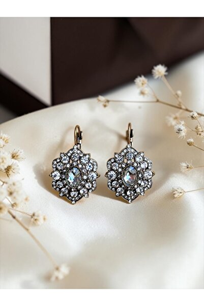 FAYRA ACCESSORIES Authentic Design Earrings with Diamond Mounting and Zircon ...