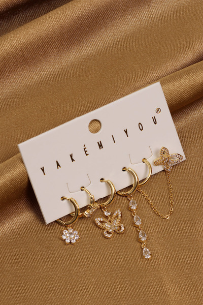 Süspüs Accessories Multiple Gold Color Yakemiyou Earrings
