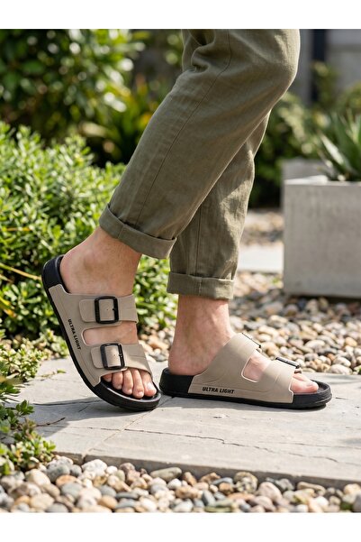 StepMore Men's Double Buckle Ultra Light Daily Slippers Non-Slip Sole Summer ...