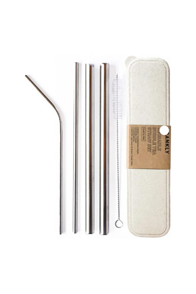 FRANKLY 6-piece Top Bottom Set , 4 drinking straws, brush and Frankly storage...