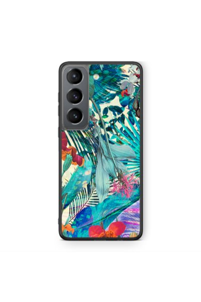 Other Samsung S21 Blue laves tropical Black Glossy Θήκη