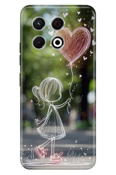 TECNO Spark 30 Pro Kılıf Minik Kız Temalı Desenli Darbe Emici Silikon