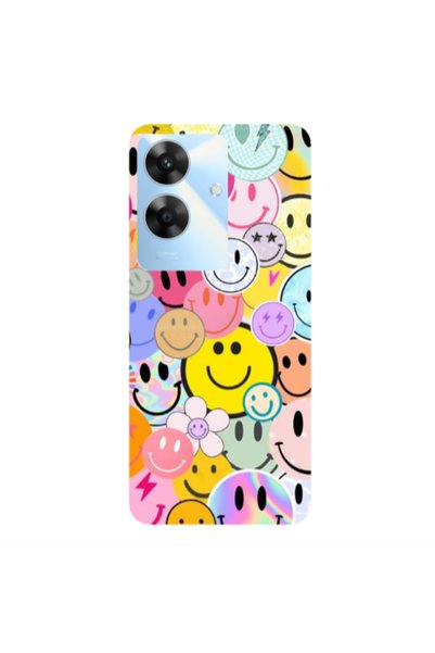 Other Realme Note 60 Smiley Stickers Transparent Silicone TPU Θήκη