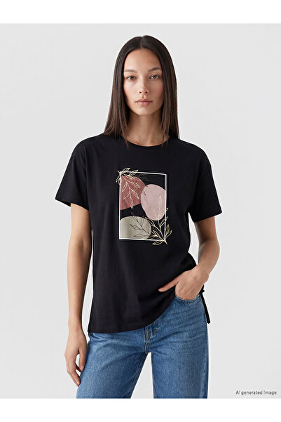 LC Waikiki Tricou de damă NEVAVM, imprimat cu diferența, 100% bumbac