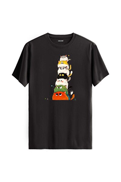Colermi Colorful Cute Cats Design T-Shirt