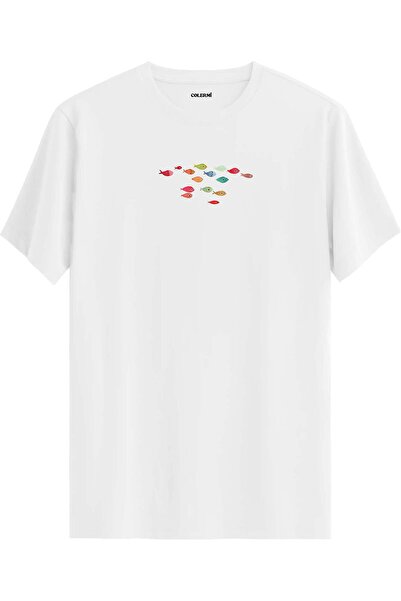 Colermi Colorful Fishes Minimal Design T-Shirt
