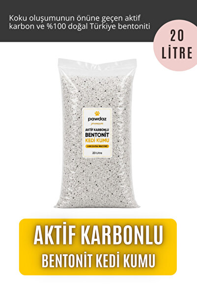 pawdaz Aktif Karbonlu Bentonit Kedi Kumu - 20 LİTRE