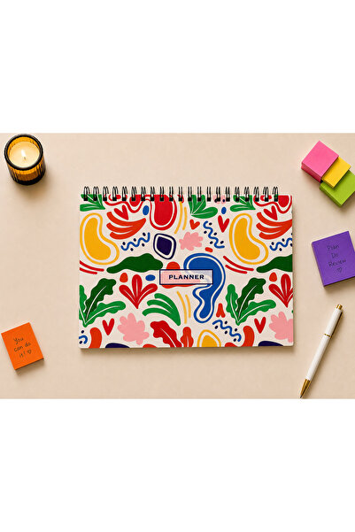 PickyTidy A5 Boyutlu, 60 Sayfa Tel Spiralli, Planlayıcı, 3 Sayfa Sticker