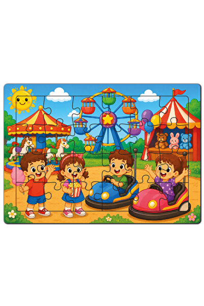 minİQ toys A Day at the Amusement Park Wooden Puzzle (24 Pieces)