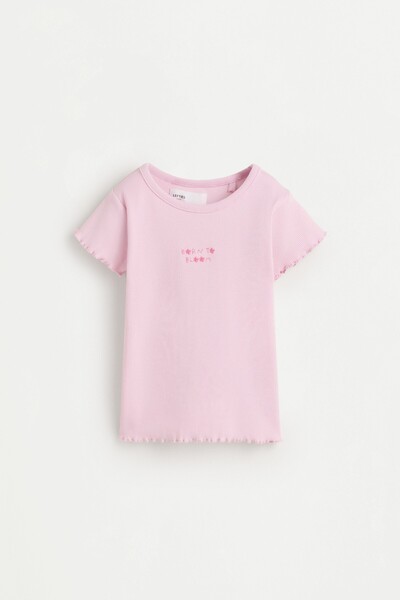 LEFTIES İşlemeli fitilli t-shirt