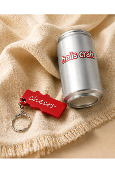 Helis Craft Kutu İçecek Açacağı Anahtarlık Kırmızı Cheers - Kolay İçecek Açma Aparatı
