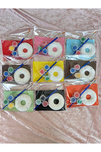 magnocandles Donut Taş Boyama seti 10 Adet / Çocuk, Aile, Okul Etkinlik / Doğ...