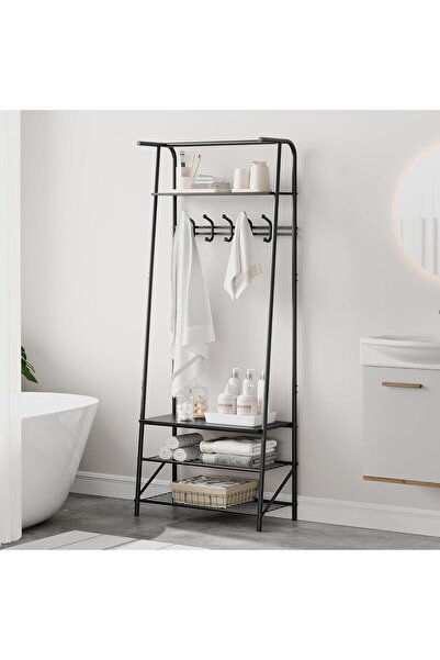 Garvee Coat Stand with Shoe Storage Bench 180x60x29cm, Single Row Hooks + 4-T...
